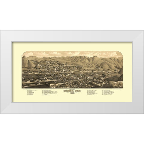 Golden Colorado - Stoner 1882 White Modern Wood Framed Art Print by Stoner