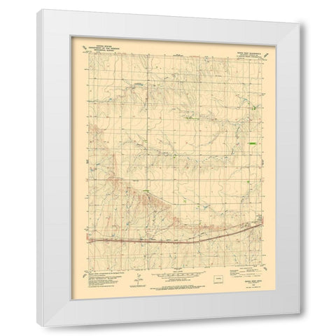 Genoa West Colorado Quad - USGS 1980 White Modern Wood Framed Art Print by USGS