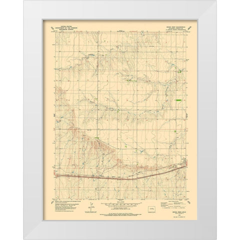 Genoa West Colorado Quad - USGS 1980 White Modern Wood Framed Art Print by USGS