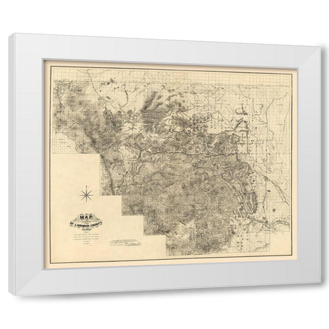 Larimer County Colorado - Handy 1883  White Modern Wood Framed Art Print by Handy