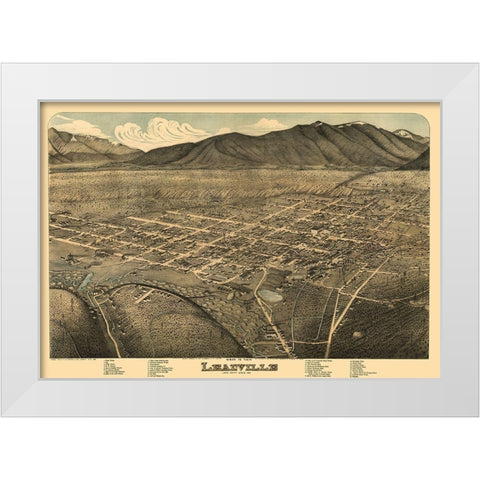 Leadville Colorado - Koch 1879 White Modern Wood Framed Art Print by Koch
