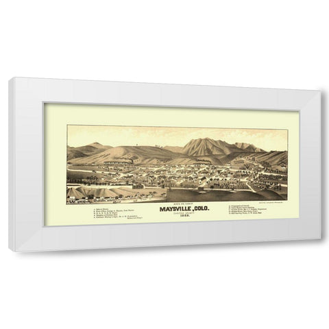Maysville Colorado - Beck 1882 White Modern Wood Framed Art Print by Beck