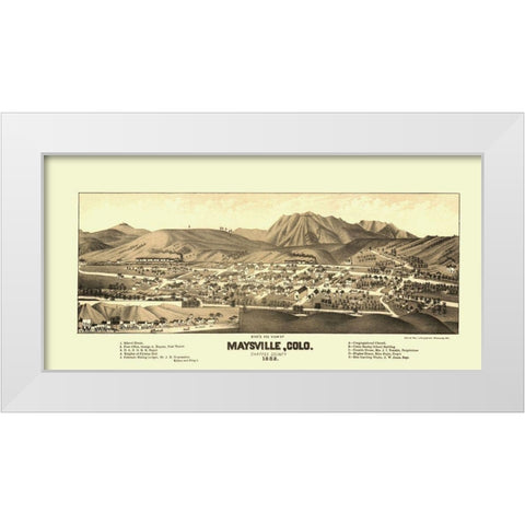 Maysville Colorado - Beck 1882 White Modern Wood Framed Art Print by Beck
