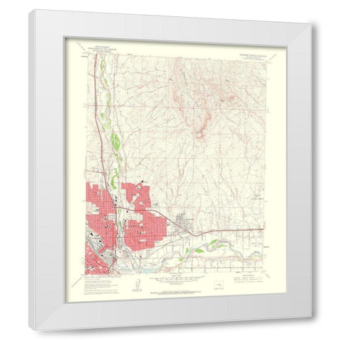 North East Pueblo Colorado Quad - USGS 1963 White Modern Wood Framed Art Print by USGS