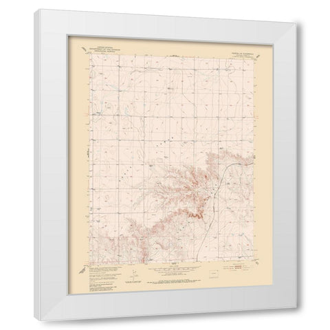 Padron NW Colorado Quad - USGS 1951 White Modern Wood Framed Art Print by USGS