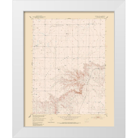 Padron NW Colorado Quad - USGS 1951 White Modern Wood Framed Art Print by USGS