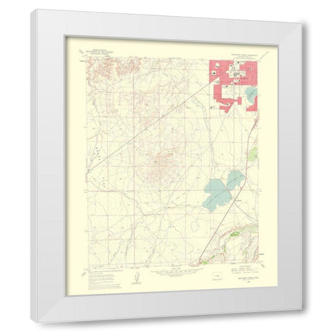 Southwest Pueblo Colorado Quad - USGS 1963 White Modern Wood Framed Art Print by USGS