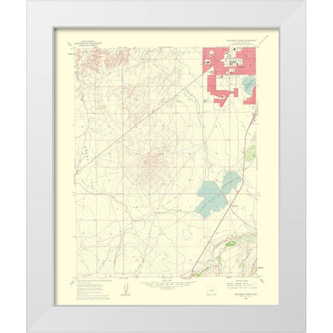 Southwest Pueblo Colorado Quad - USGS 1963 White Modern Wood Framed Art Print by USGS