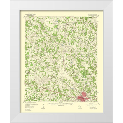 Weatherford Texas Quad - USGS 1960 White Modern Wood Framed Art Print by USGS