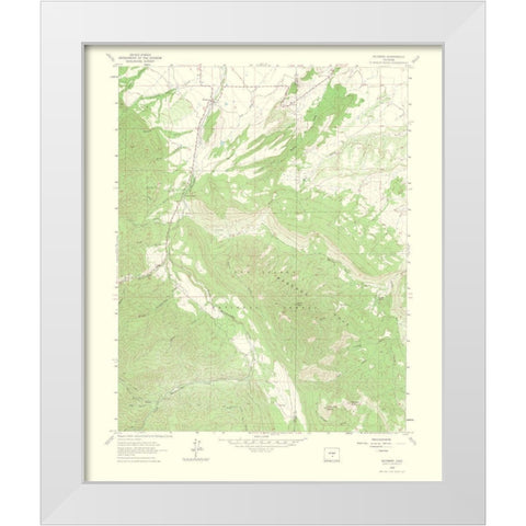 Wetmore Colorado Quad - USGS 1965 White Modern Wood Framed Art Print by USGS