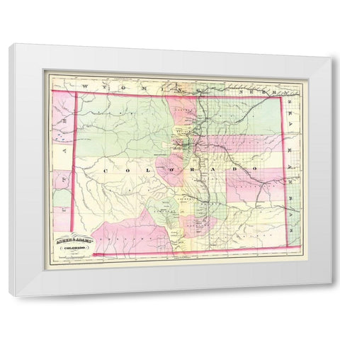 Colorado - Asher  1874 White Modern Wood Framed Art Print by Asher
