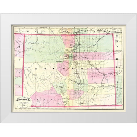 Colorado - Asher  1874 White Modern Wood Framed Art Print by Asher