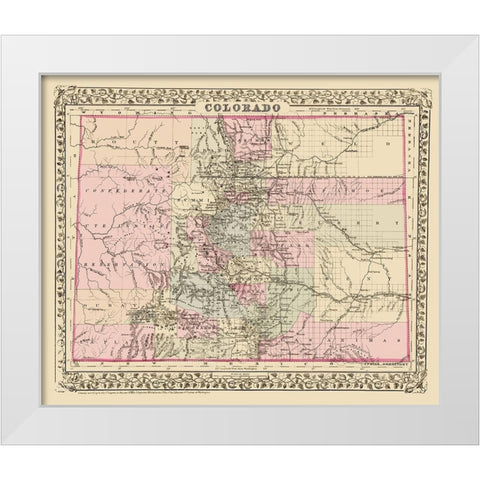 Colorado - Mitchell 1879 White Modern Wood Framed Art Print by Mitchell