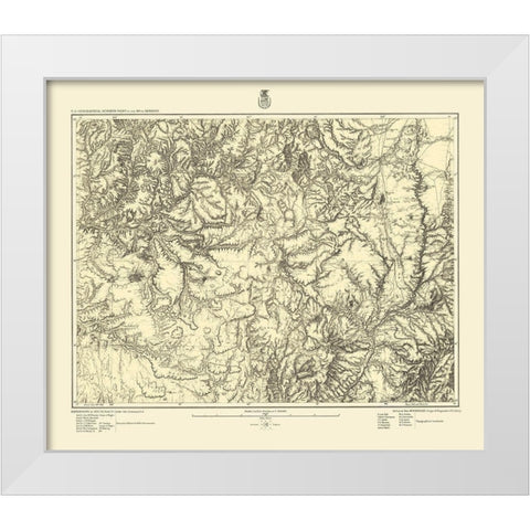 Colorado New Mexico Sheet - US Army 1882 White Modern Wood Framed Art Print by US Army