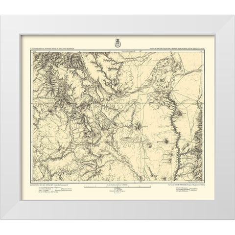 Colorado New Mexico Sheet - US Army 1878 White Modern Wood Framed Art Print by US Army