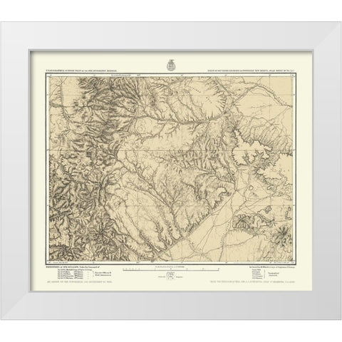 Colorado South New Mexico North Sheet White Modern Wood Framed Art Print by US Army