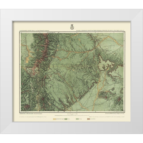 Colorado New Mexico Economic Sheet - US Army 1876 White Modern Wood Framed Art Print by US Army