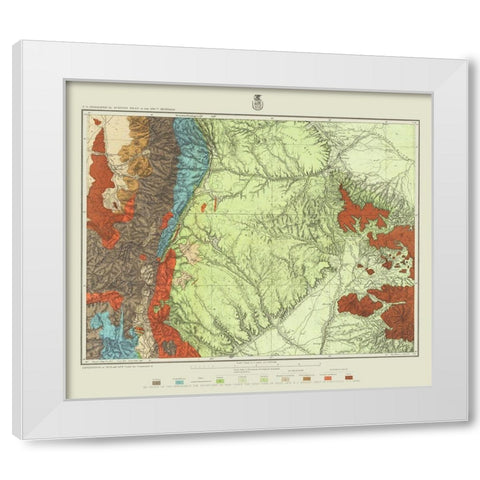 Colorado New Mexico Land Classification Sheet White Modern Wood Framed Art Print by US Army
