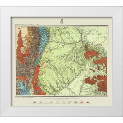 Colorado New Mexico Land Classification Sheet White Modern Wood Framed Art Print by US Army