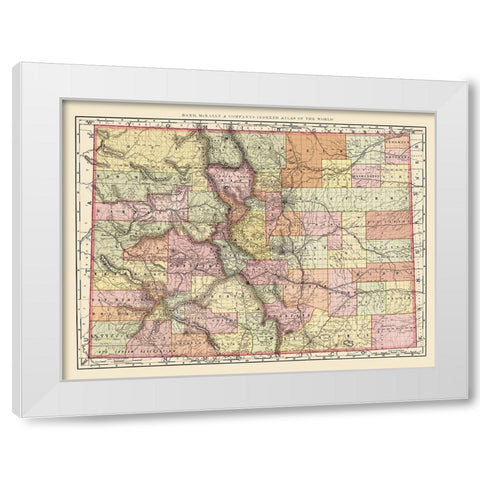 Colorado - Rand McNally 1897 White Modern Wood Framed Art Print by Rand McNally