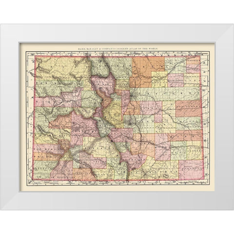 Colorado - Rand McNally 1897 White Modern Wood Framed Art Print by Rand McNally