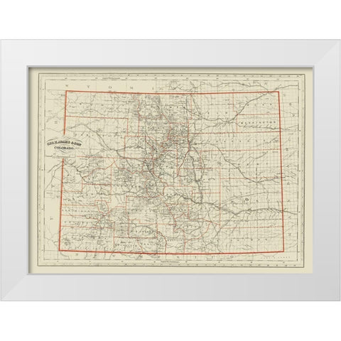 Colorado - Adams 1887 White Modern Wood Framed Art Print by Adams