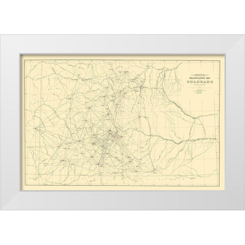 Colorado Triangulation - Gardner 1881 White Modern Wood Framed Art Print by Gardner