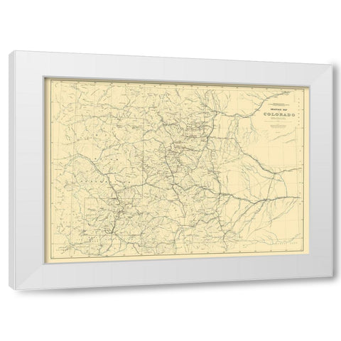 Colorado Drainage - Hayden 1881 White Modern Wood Framed Art Print by Hayden
