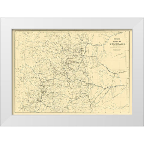 Colorado Drainage - Hayden 1881 White Modern Wood Framed Art Print by Hayden