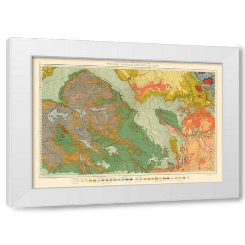 Western Colorado Utah Economic - USGS 1881 White Modern Wood Framed Art Print by USGS