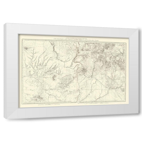 Southwest Colorado New Mexico - USGS 1881 White Modern Wood Framed Art Print by USGS