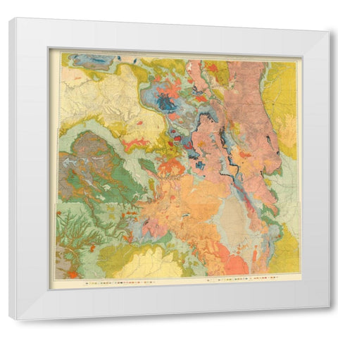 North Western Colorado Utah Economic Sheet White Modern Wood Framed Art Print by USGS