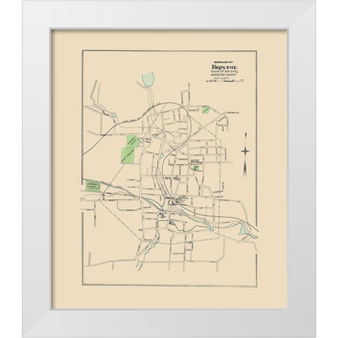 Bristol Connecticut - Hurd 1893 White Modern Wood Framed Art Print by Hurd