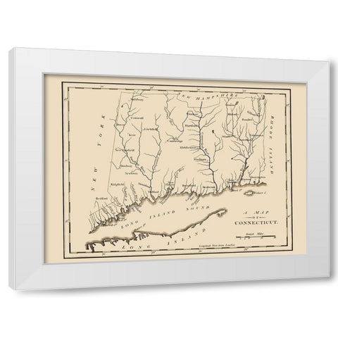 Connecticut - 1794 White Modern Wood Framed Art Print by Unknown