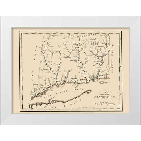 Connecticut - 1794 White Modern Wood Framed Art Print by Unknown
