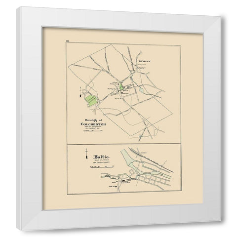 Colchester, Baltic Connecticut - Hurd 1893 White Modern Wood Framed Art Print by Hurd