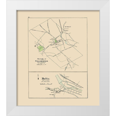 Colchester, Baltic Connecticut - Hurd 1893 White Modern Wood Framed Art Print by Hurd