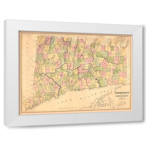 Connecticut - Rockwell 1848  White Modern Wood Framed Art Print by Rockwell