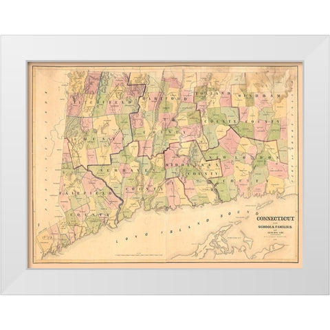 Connecticut - Rockwell 1848  White Modern Wood Framed Art Print by Rockwell