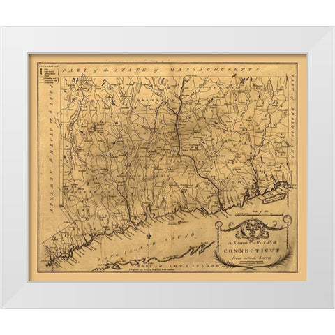 Connecticut - Newhorn 1797  White Modern Wood Framed Art Print by Newhorn