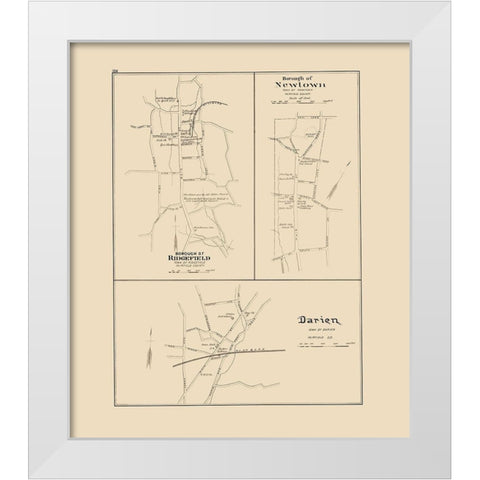 Darien, Newtown, Ridgefield Connecticut - Hurd White Modern Wood Framed Art Print by Hurd
