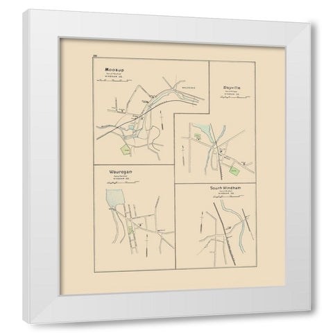 Moosup, Dayville, Wauregan, Windham Connecticut White Modern Wood Framed Art Print by Hurd