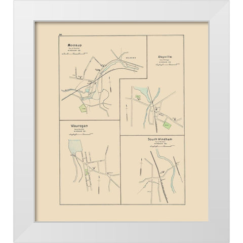 Moosup, Dayville, Wauregan, Windham Connecticut White Modern Wood Framed Art Print by Hurd