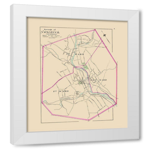 Naugatuck Connecticut - Hurd 1893 White Modern Wood Framed Art Print by Hurd