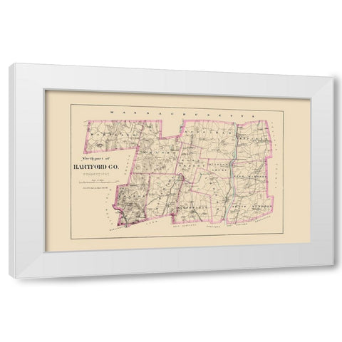 Hartford  North Connecticut - Hurd 1893 White Modern Wood Framed Art Print by Hurd
