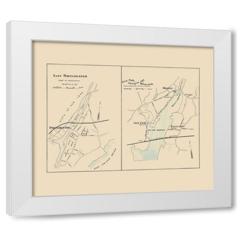 East Portchester Connecticut - Hurd 1893 White Modern Wood Framed Art Print by Hurd