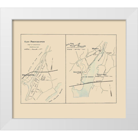 East Portchester Connecticut - Hurd 1893 White Modern Wood Framed Art Print by Hurd