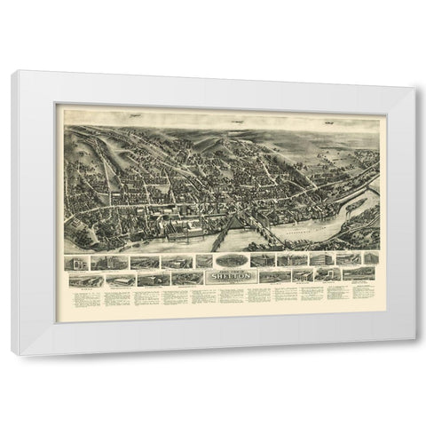 Shelton Connecticut - Bailey 1919  White Modern Wood Framed Art Print by Bailey