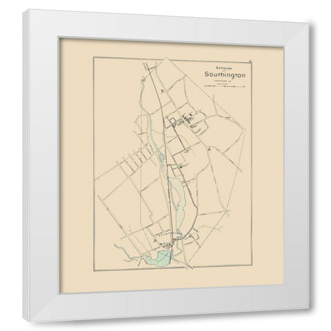 Southington Connecticut - Hurd 1893 White Modern Wood Framed Art Print by Hurd