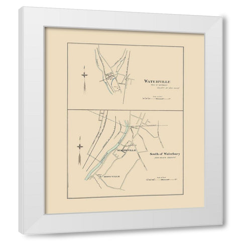 South of Waterbury Connecticut - Hurd 1893 White Modern Wood Framed Art Print by Hurd
